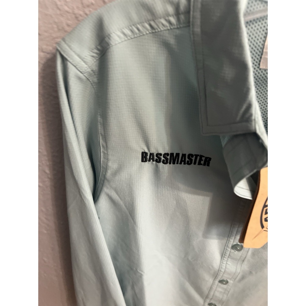 Aftech Bluish Women Shirt Size Large Bassmaster Fishing - Picture 3 of 6